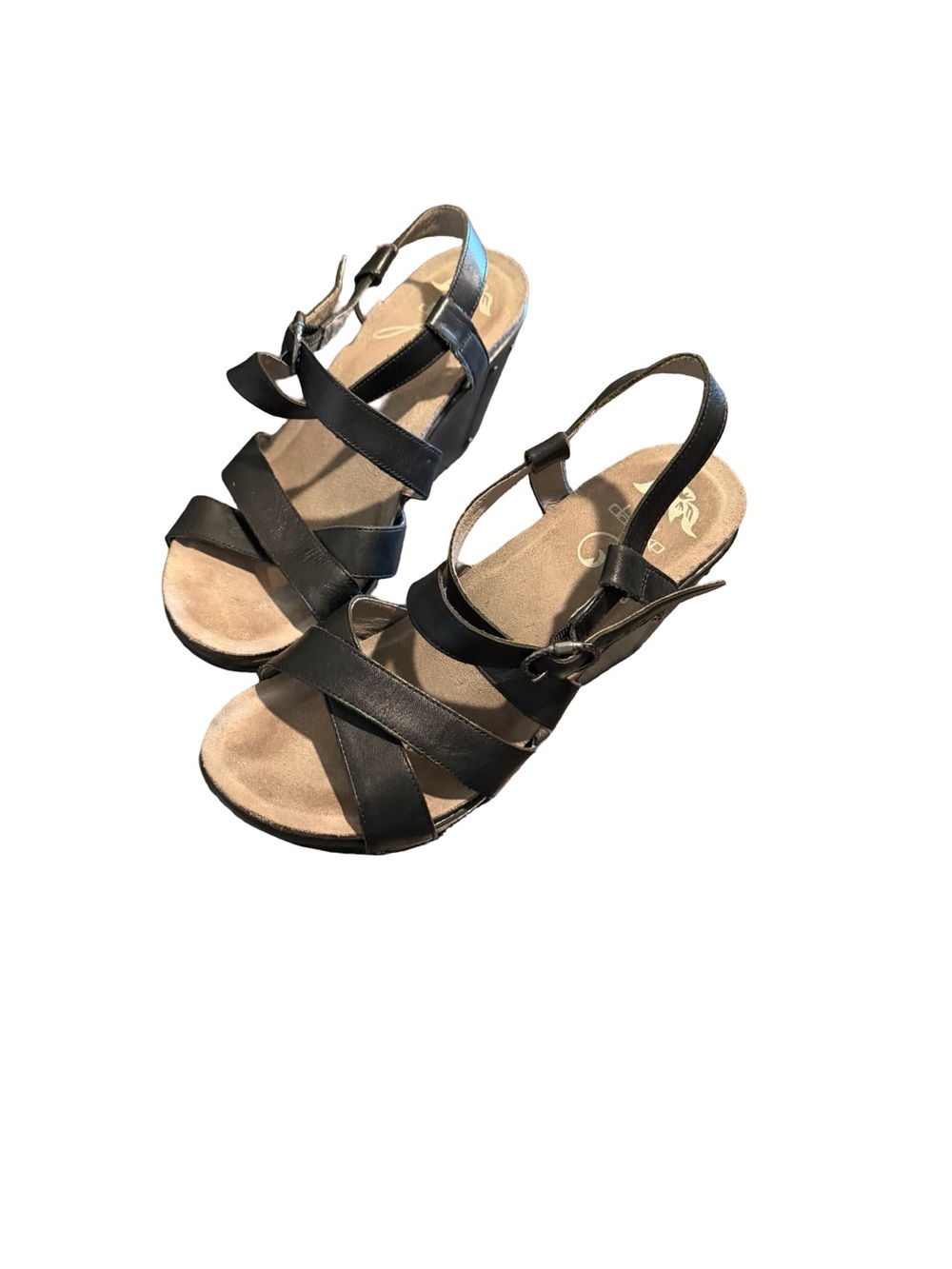 Y2K style Dansko Black Strappy Wedge Sandals